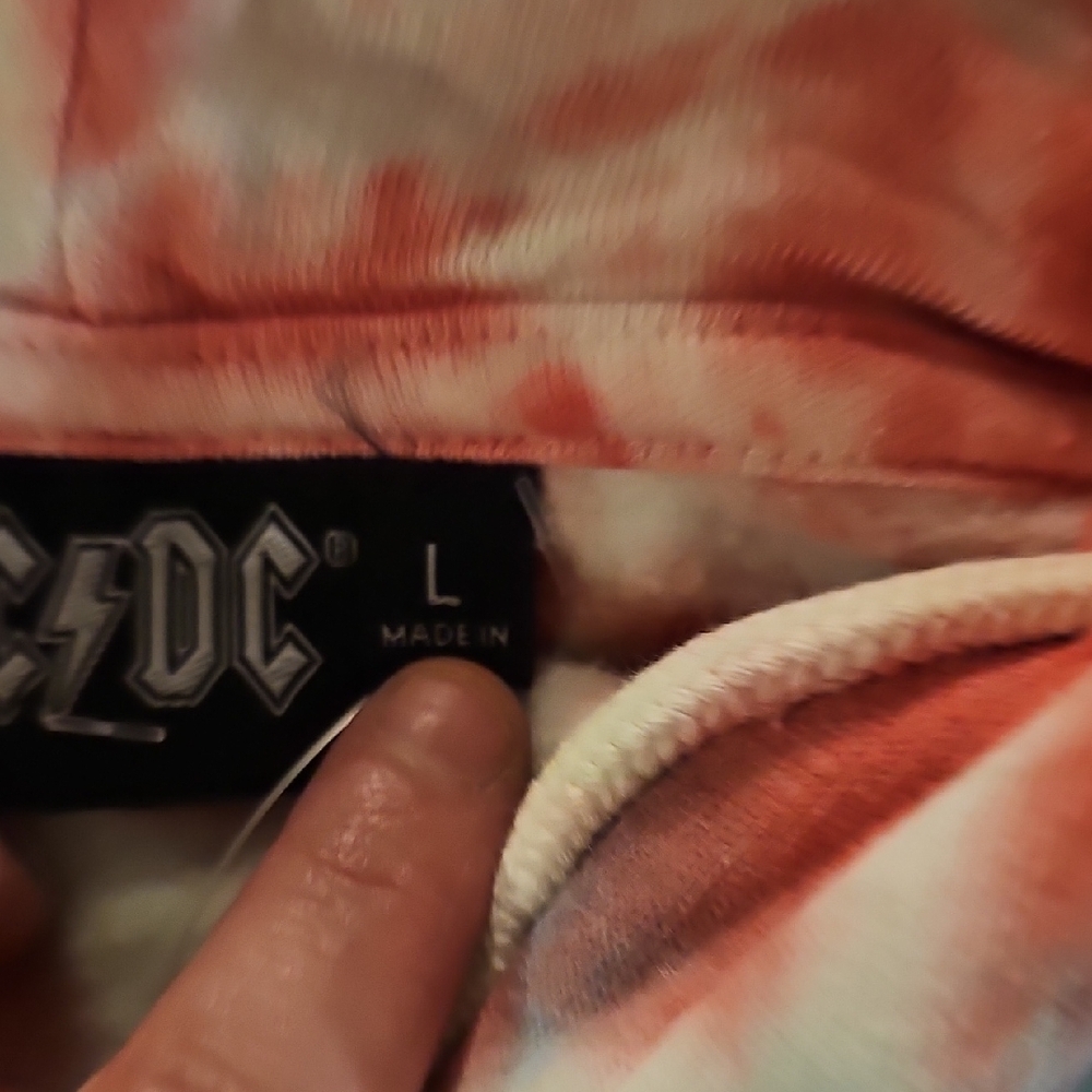 Tie-Dye AC/DC Hoodie (L) - Picture 3 of 4